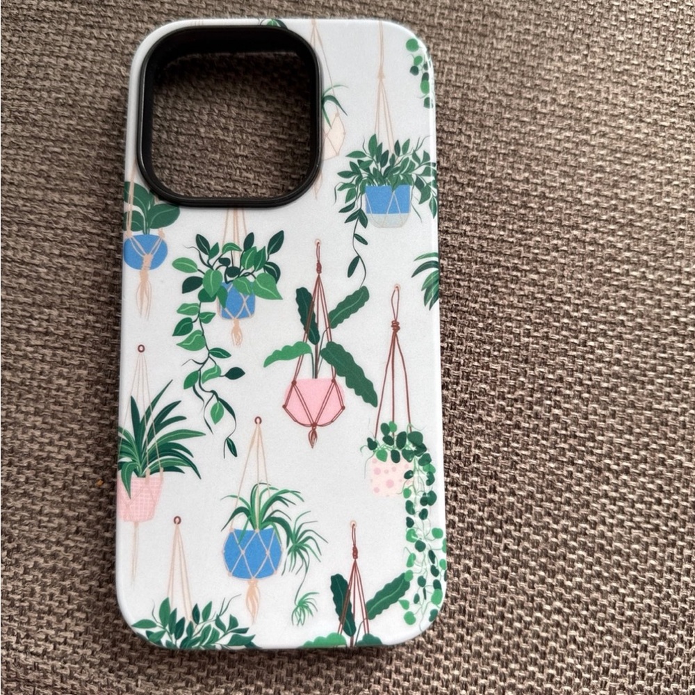 Floral Pattern Phone Case - White and Green